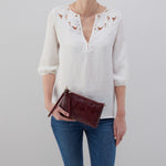 Darcy Crossbody in Deboss Leather - Merlot