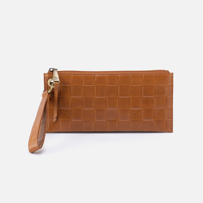 Vida Wristlet In Weave Deboss Leather