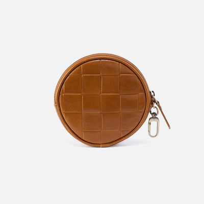 Revolve Clip Pouch In Weave Deboss Leather