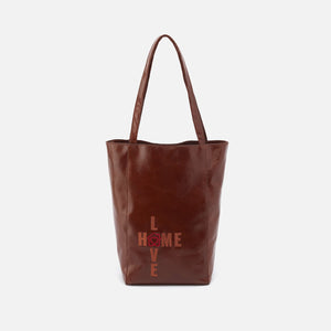 The Giving Tote Mini Tote in Polished Leather - Woodlands
