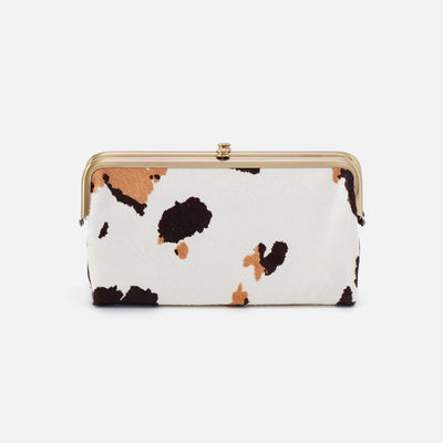 Lauren Clutch-Wallet in Hair-On Leather - Cow Print Black and Brown