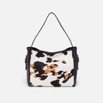 Render Shoulder Bag in Hair-On Leather -Cow Print Black and Brown