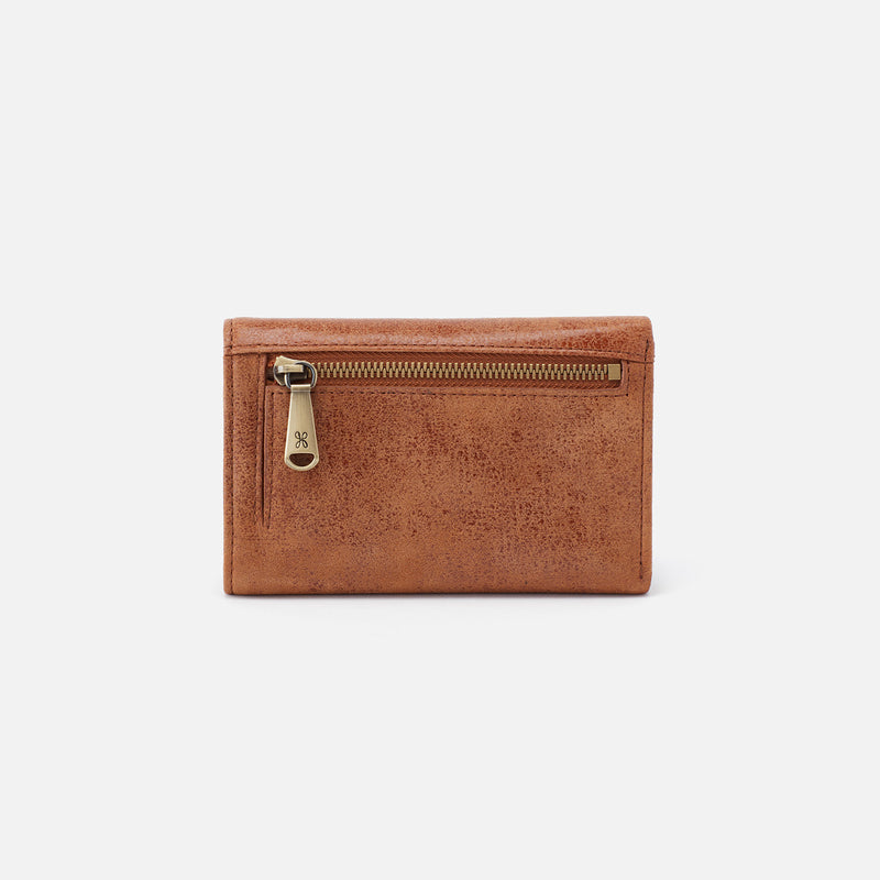 Jill Trifold Wallet in Mixed Leathers - Garden Snake