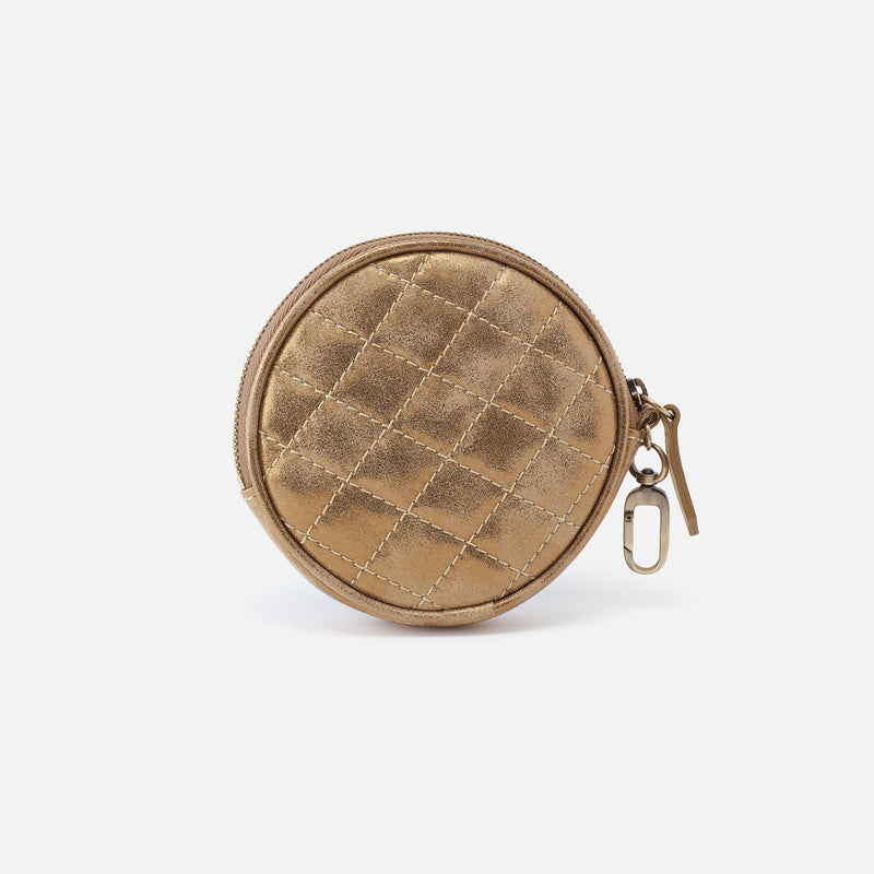 Revolve Clip Pouch in Metallic Soft Leather - Golden Cloud