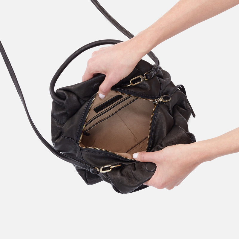 Darling Small Satchel in Soft Leather - Black