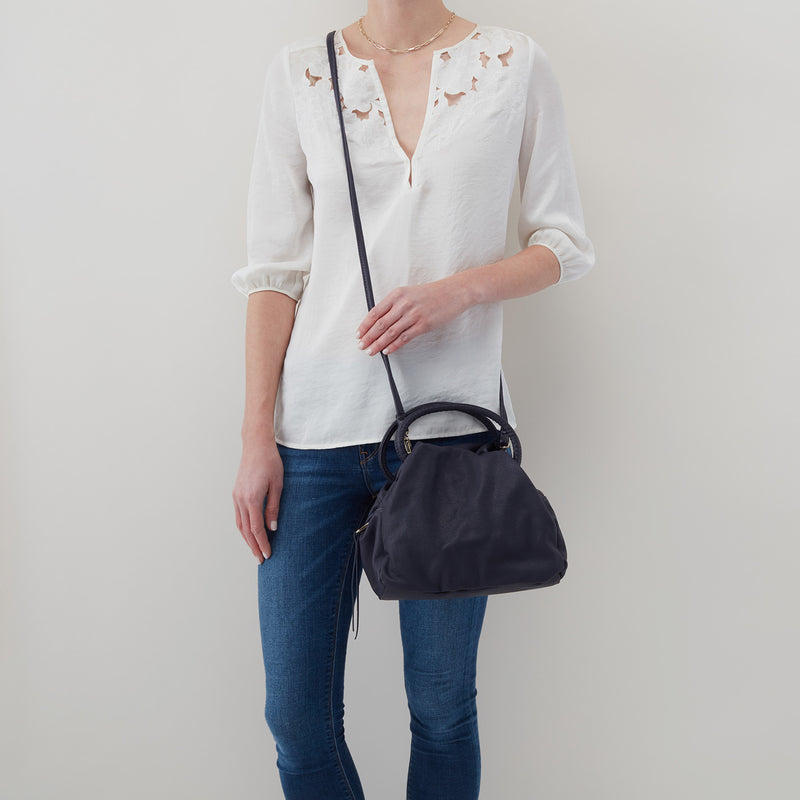 Darling Small Satchel in Soft Leather - Navy