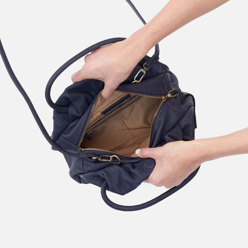 Darling Small Satchel in Soft Leather - Navy
