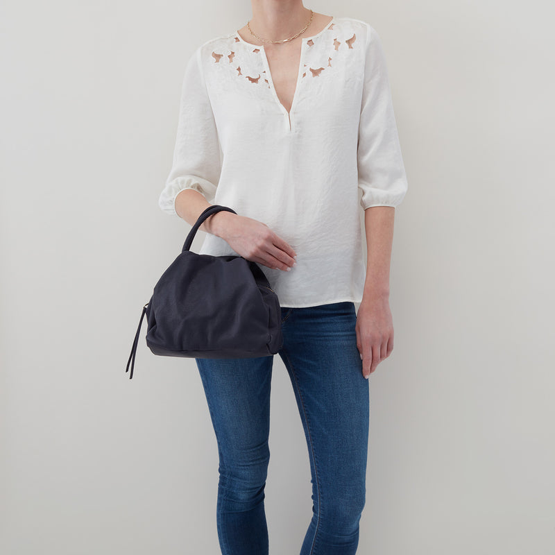 Darling Small Satchel in Soft Leather - Navy