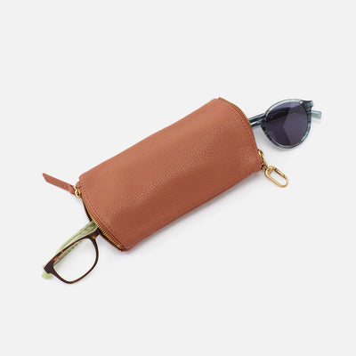 Spark Double Eyeglass Case In Pebbled Leather