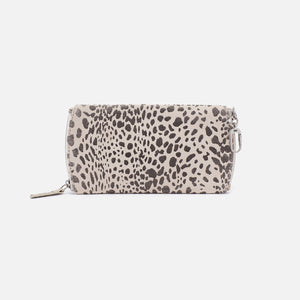 Spark Double Eyeglass Case in Printed Leather - Cheetah Print