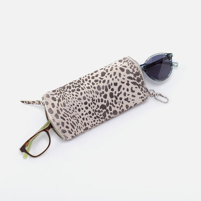 Spark Double Eyeglass Case In Printed Leather