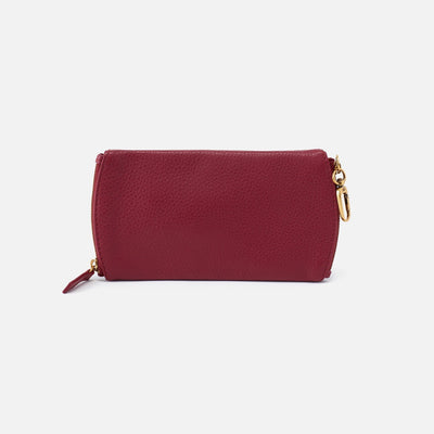 Spark Double Eyeglass Case in Pebbled Leather - Sangria