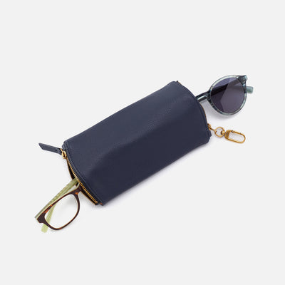 Spark Double Eyeglass Case In Pebbled Leather