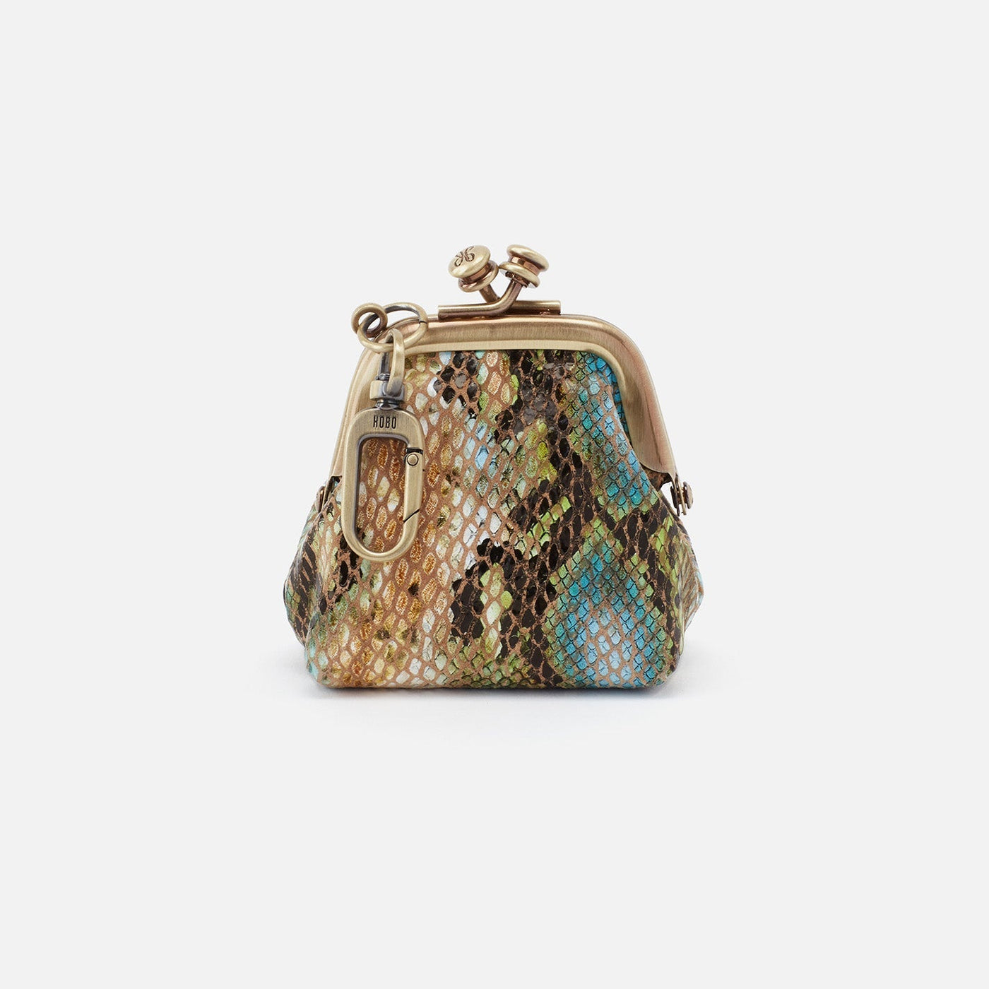 Run Frame Pouch in Printed Leather - Garden Snake