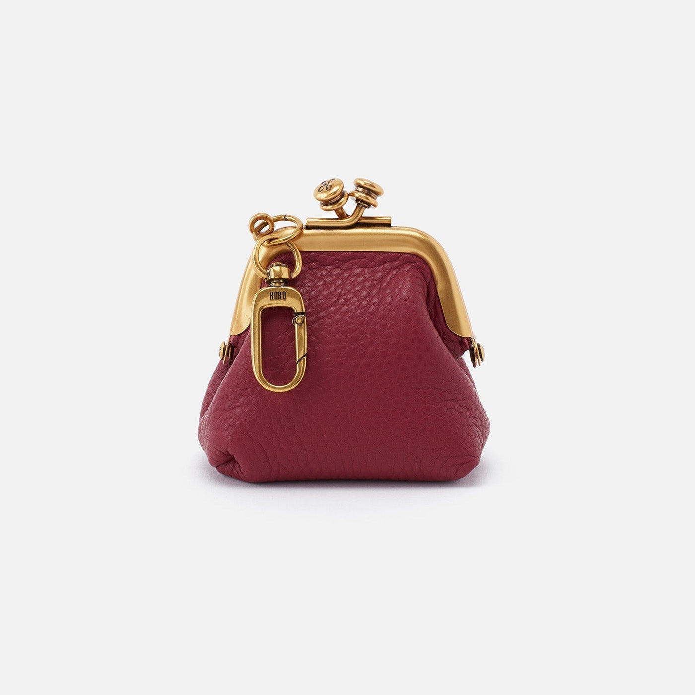 Run Frame Pouch in Pebbled Leather - Sangria