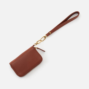 Grip Wristlet Strap in Pebbled Leather - Toffee