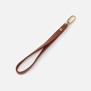 Grip Wristlet Strap in Pebbled Leather - Toffee