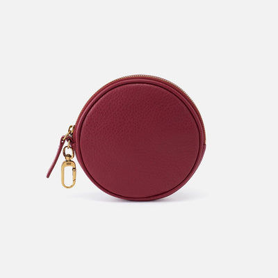 Revolve Clip Pouch in Pebbled Leather - Sangria