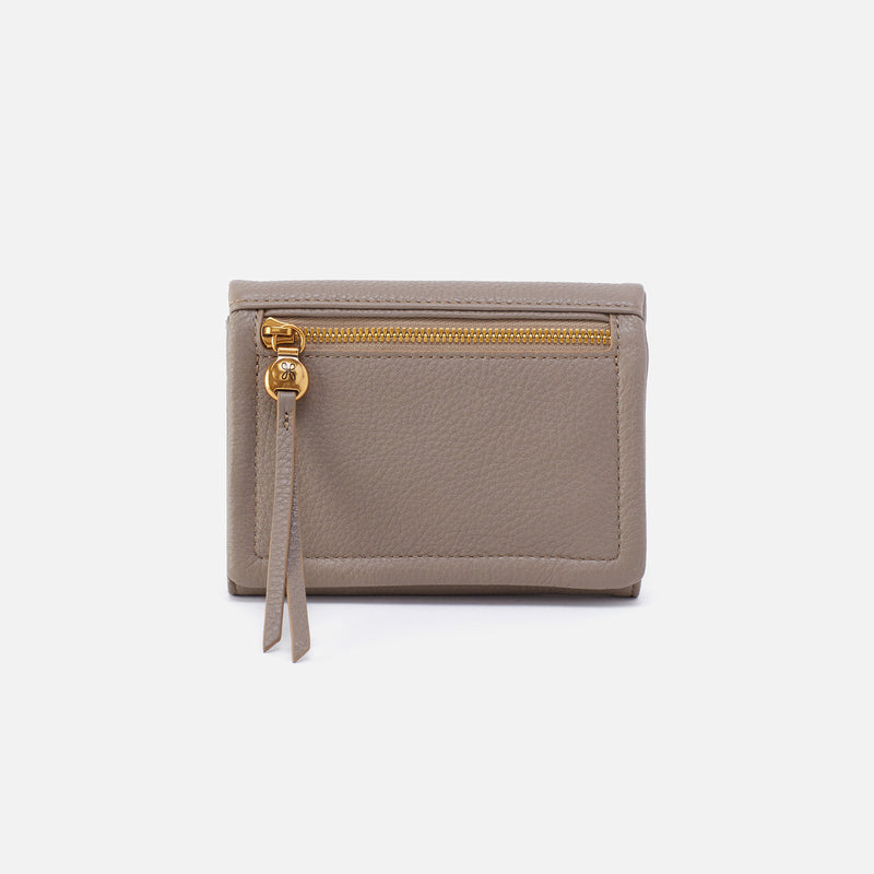 Lumen Medium Bifold Compact Wallet in Pebble Leather - Graphite