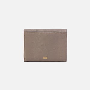 Lumen Medium Bifold Compact Wallet in Pebble Leather - Graphite