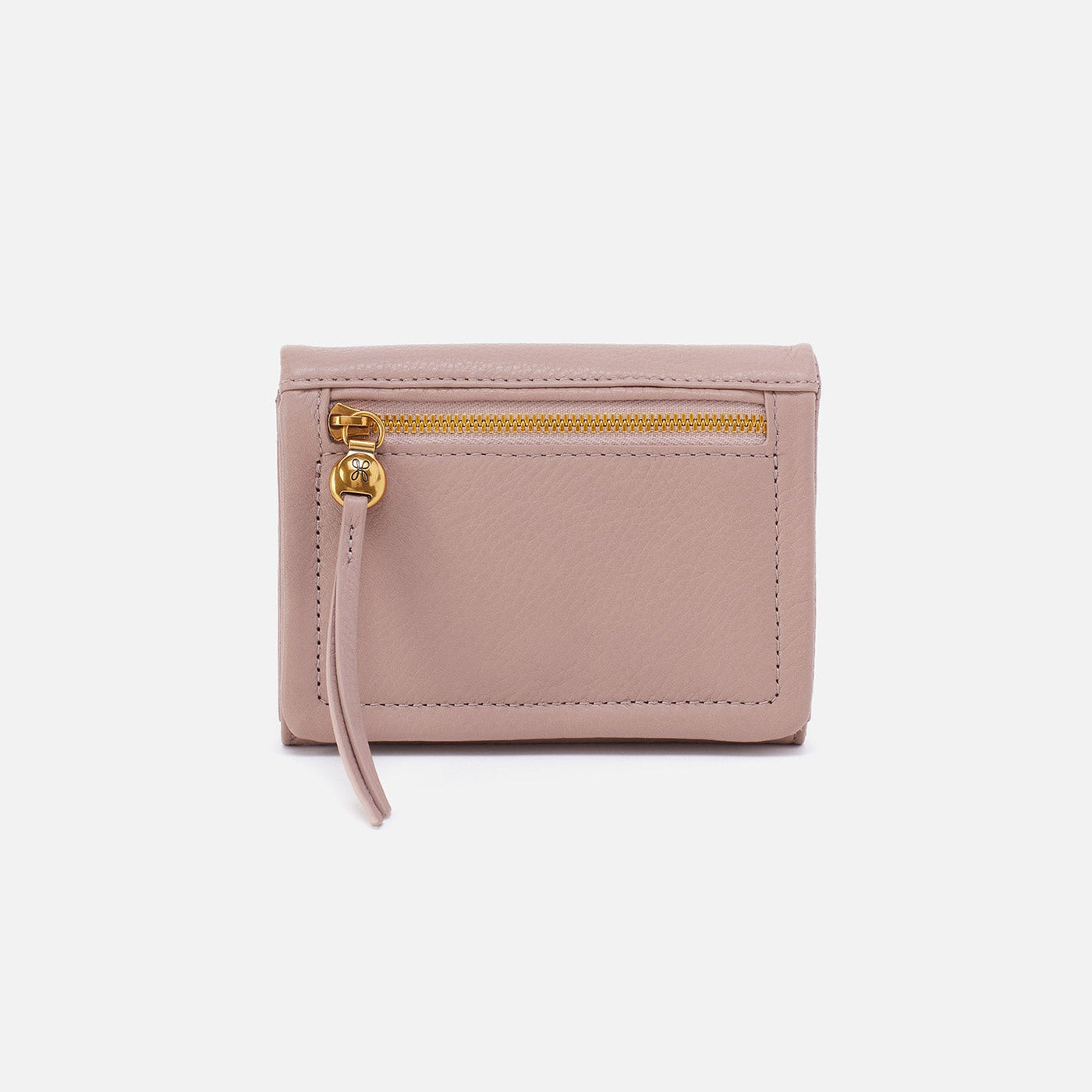 Lumen Medium Bifold Compact Wallet in Pebble Leather - Lotus