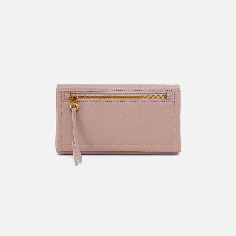 Lumen Continental Wallet in Pebbled Leather - Lotus