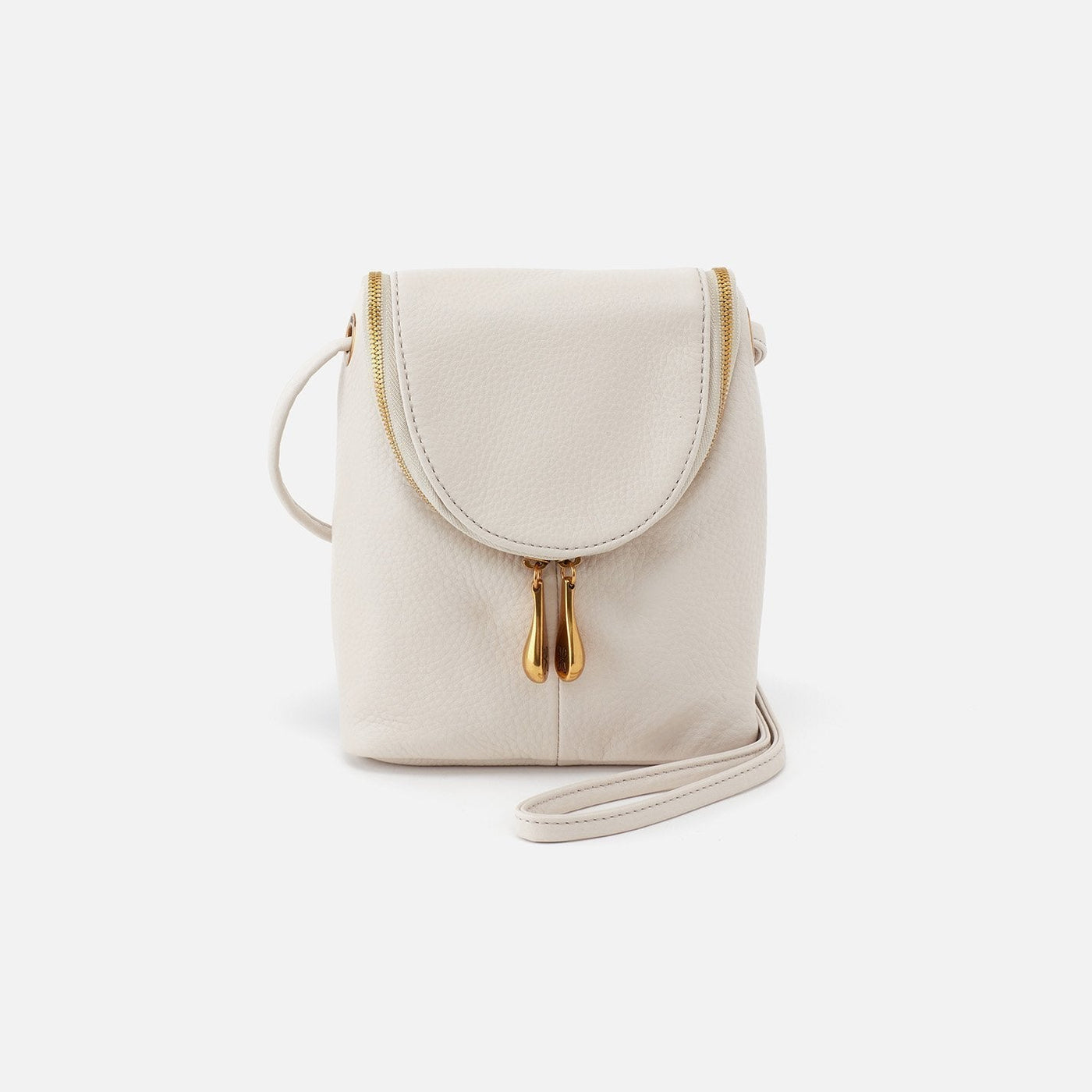 Fern Crossbody in Pebbled Leather - Powder White