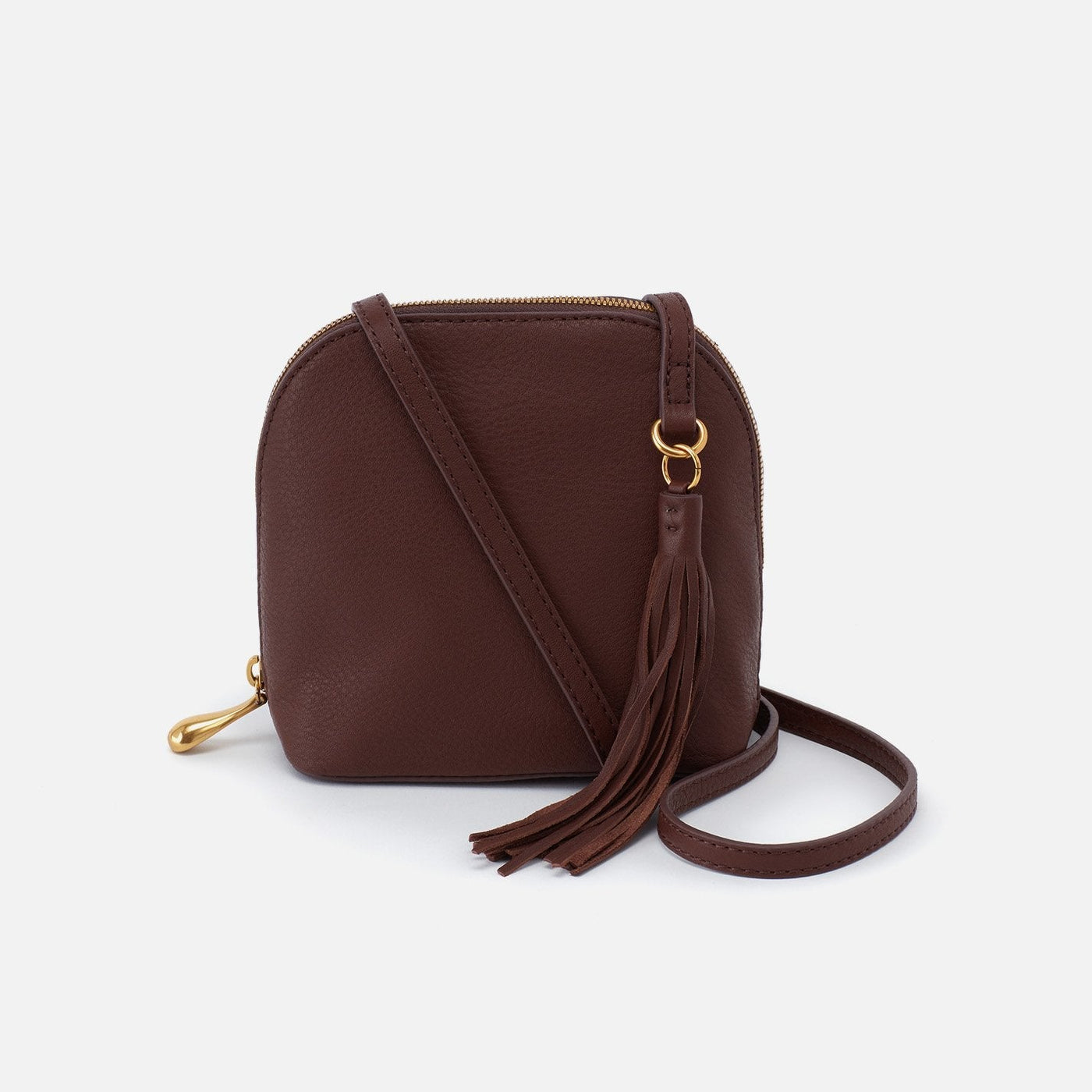 Nash Crossbody in Pebbled Leather - Mahogany