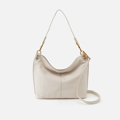 Pier Shoulder Bag in Pebbled Leather - Powder White