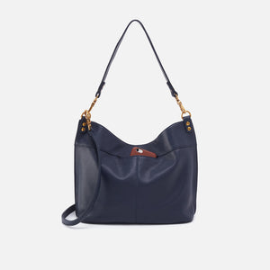 Pier Shoulder Bag in Pebbled Leather - Sapphire