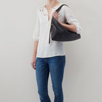 Paulette Shoulder Bag in Pebbled Leather - Black