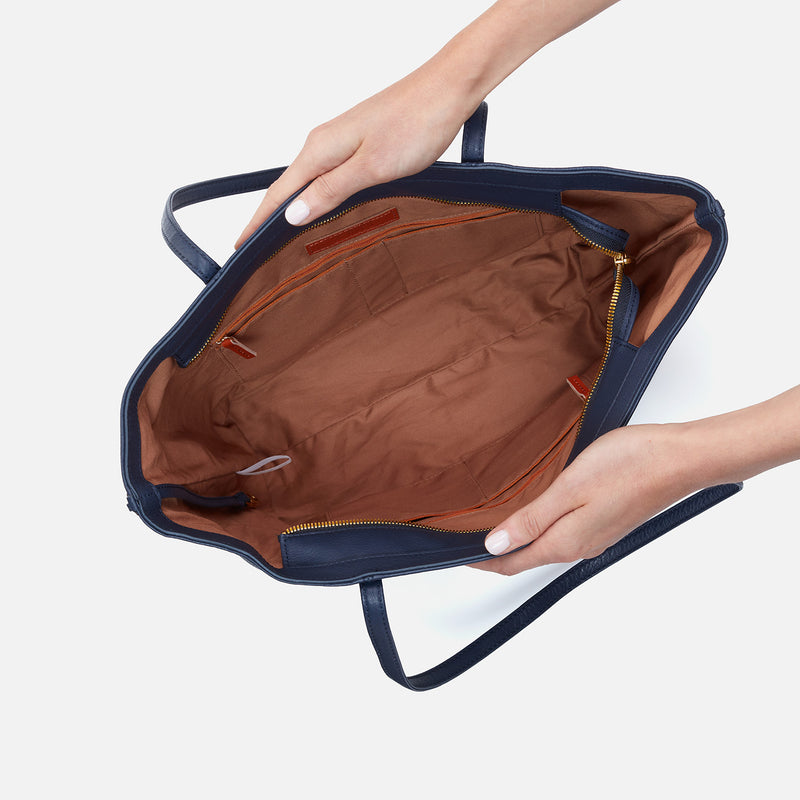 Kingston Small Tote in Pebbled Leather - Sapphire