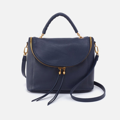 Fern Satchel in Pebbled Leather - Sapphire