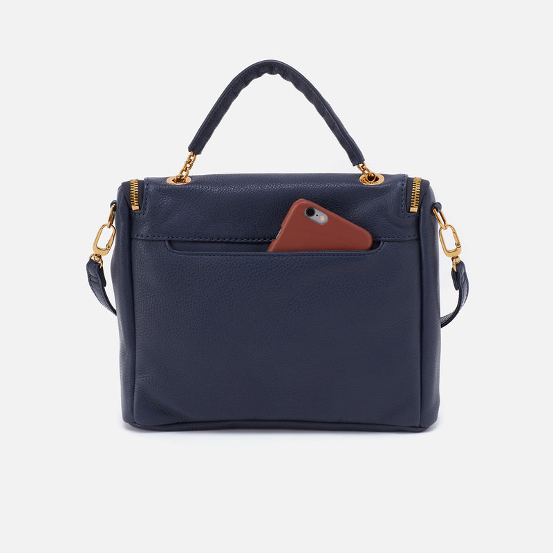 Fern Satchel in Pebbled Leather - Sapphire
