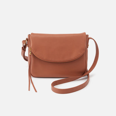 Fern Messenger Crossbody in Pebbled Leather - Cashew