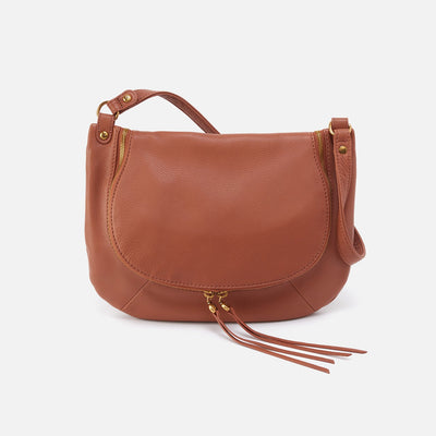 Fern Medium Shoulder Bag in Pebbled Leather - Cashew
