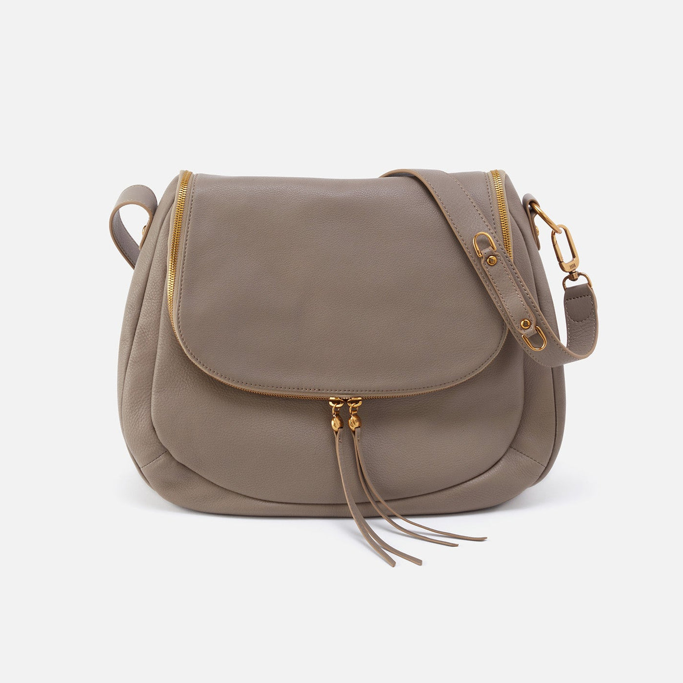 Fern Convertible Shoulder Bag in Pebbled Leather - Graphite