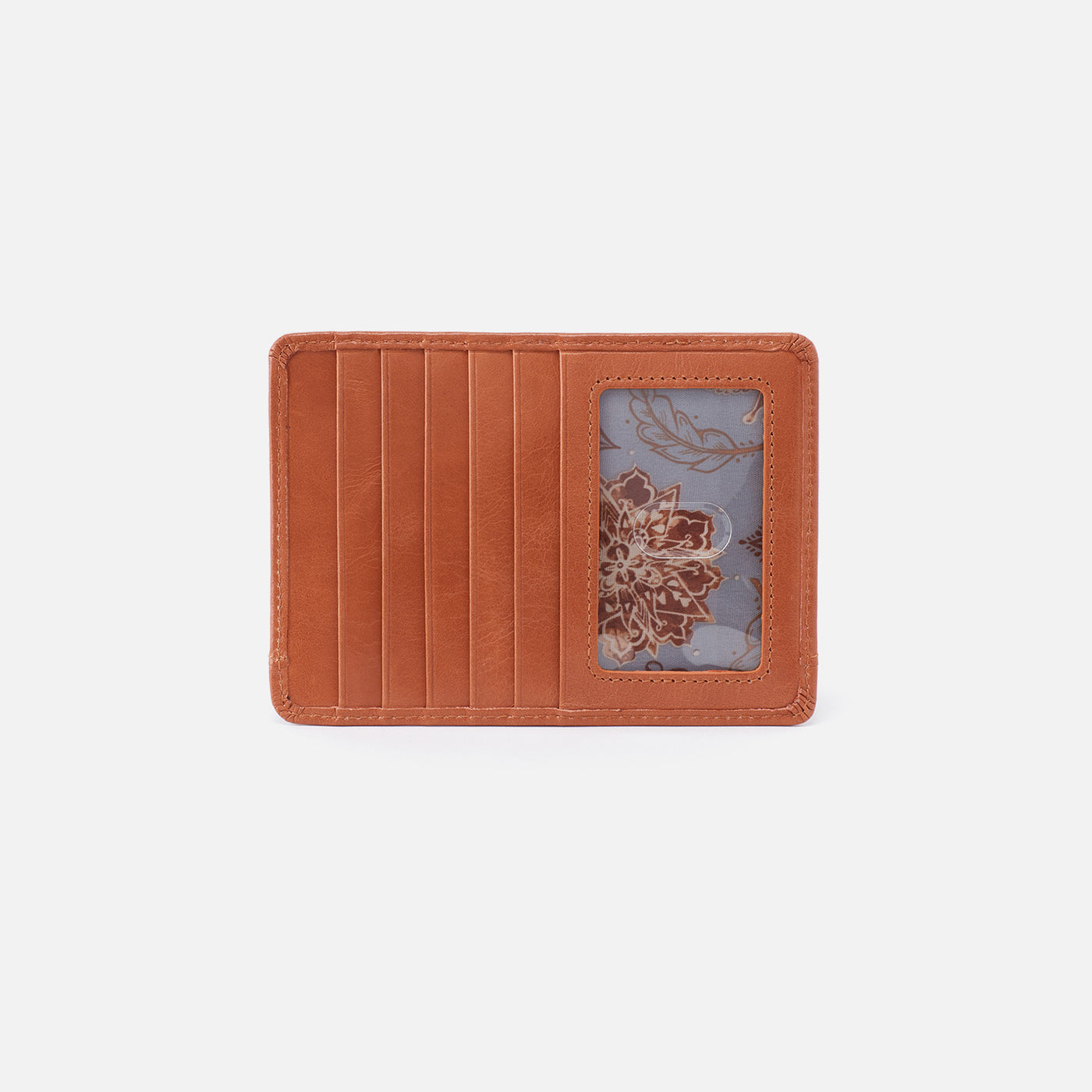 Euro Slide Card Case in Polished Leather - Amber