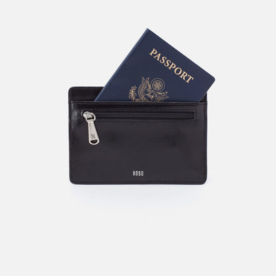 Euro Slide Card Case In Polished Leather