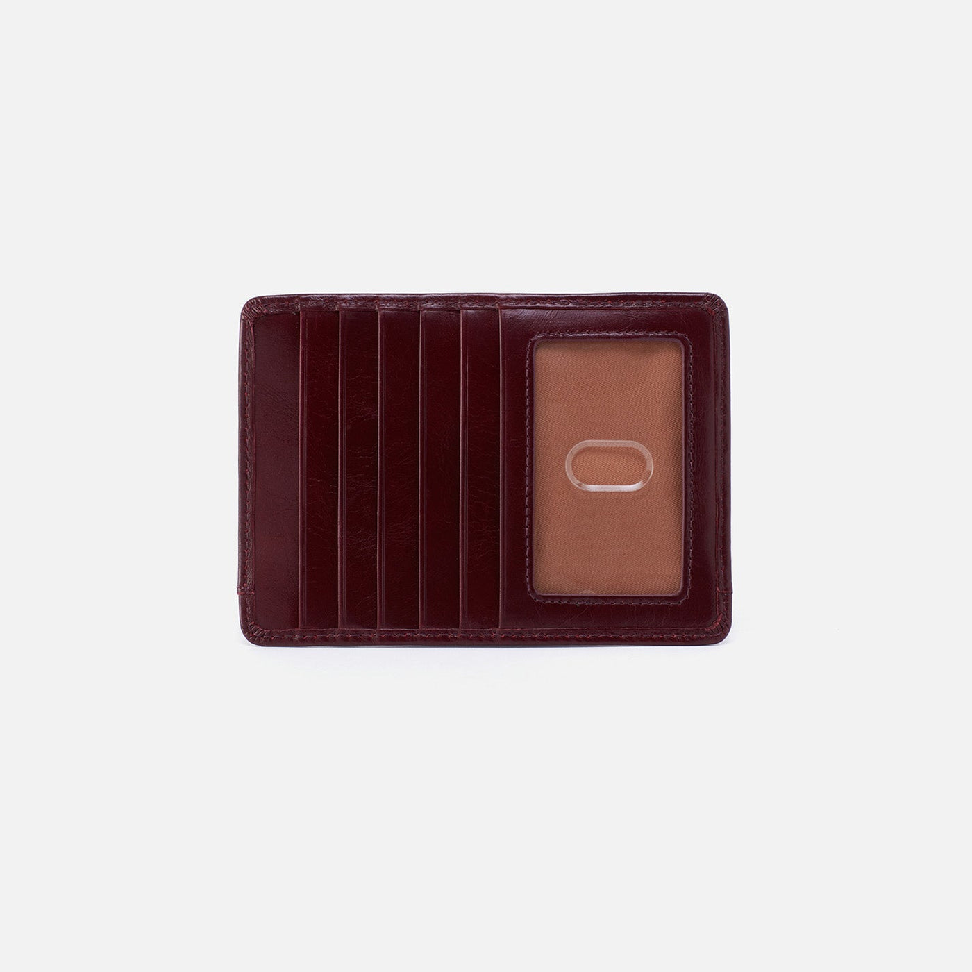 Euro Slide Card Case in Polished Leather - Merlot