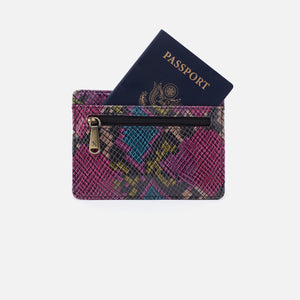 Euro Slide Card Case in Printed Leather - Mosaic Snake