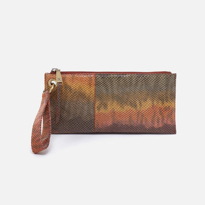 Vida Wristlet in Printed Leather - Autumn Ombre