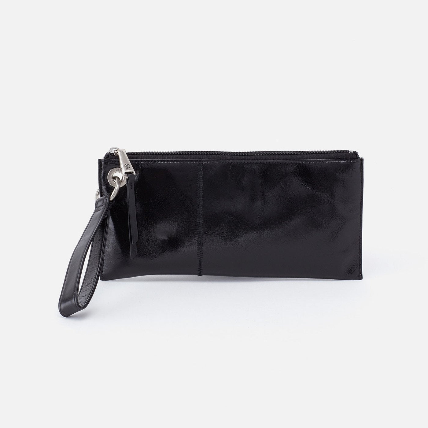 Vida Wristlet in Polished Leather - Black