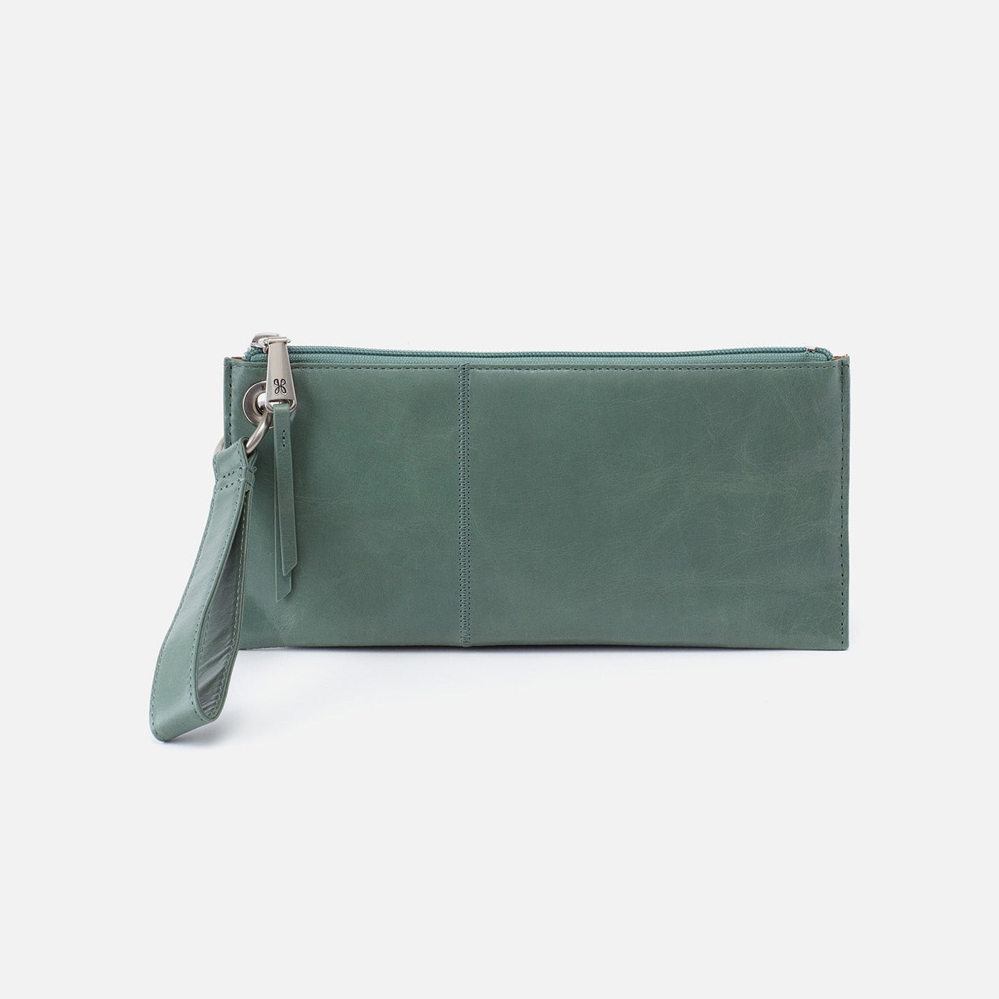 Vida Wristlet in Polished Leather - Bottle Green