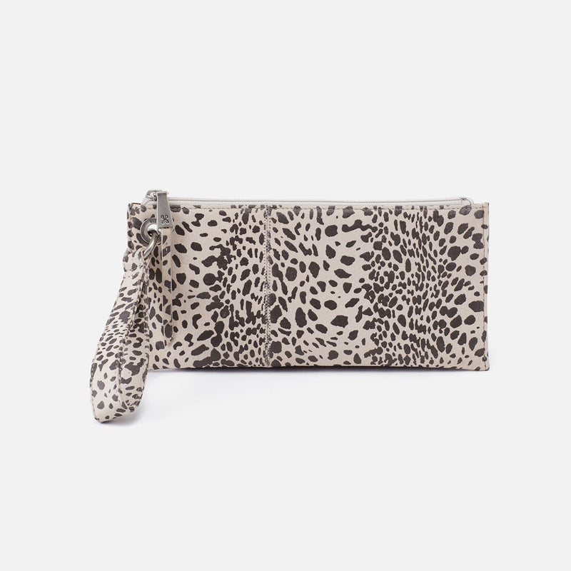 Vida Wristlet in Printed Leather - Cheetah Print