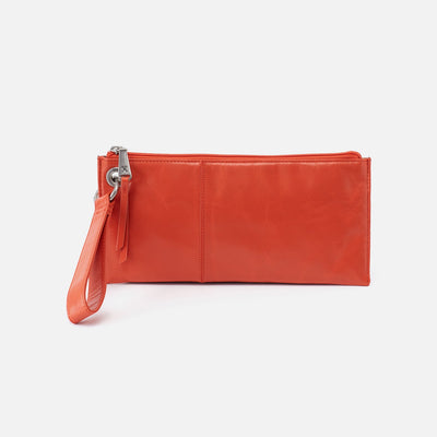 Vida Wristlet in Polished Leather - Zinnia