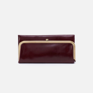 Rachel Continental Wallet in Polished Leather - Merlot