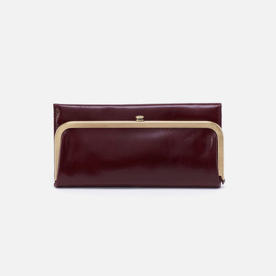 Rachel Continental Wallet in Polished Leather - Merlot