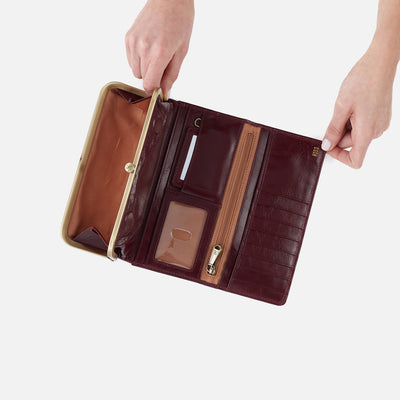 Rachel Continental Wallet In Polished Leather