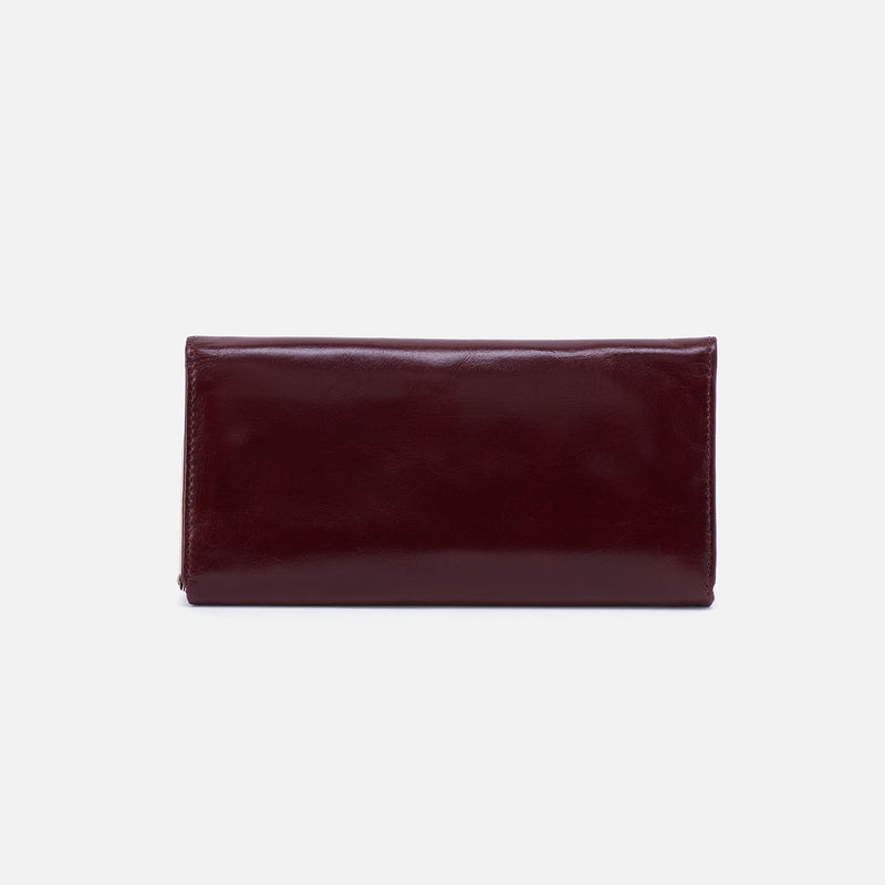 Rachel Continental Wallet in Polished Leather - Merlot